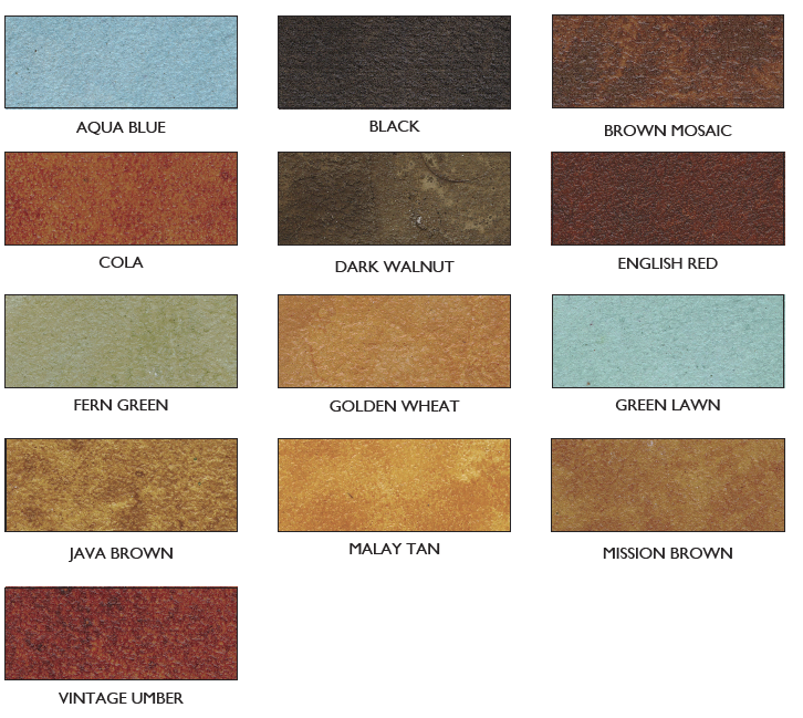 Concrete Stain Color Chart Rose City Coatings